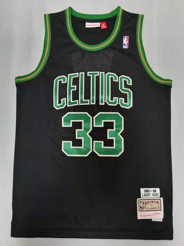 Men Boston Celtics 33 Bird Black Throwback Best mesh 2021 NBA Jersey